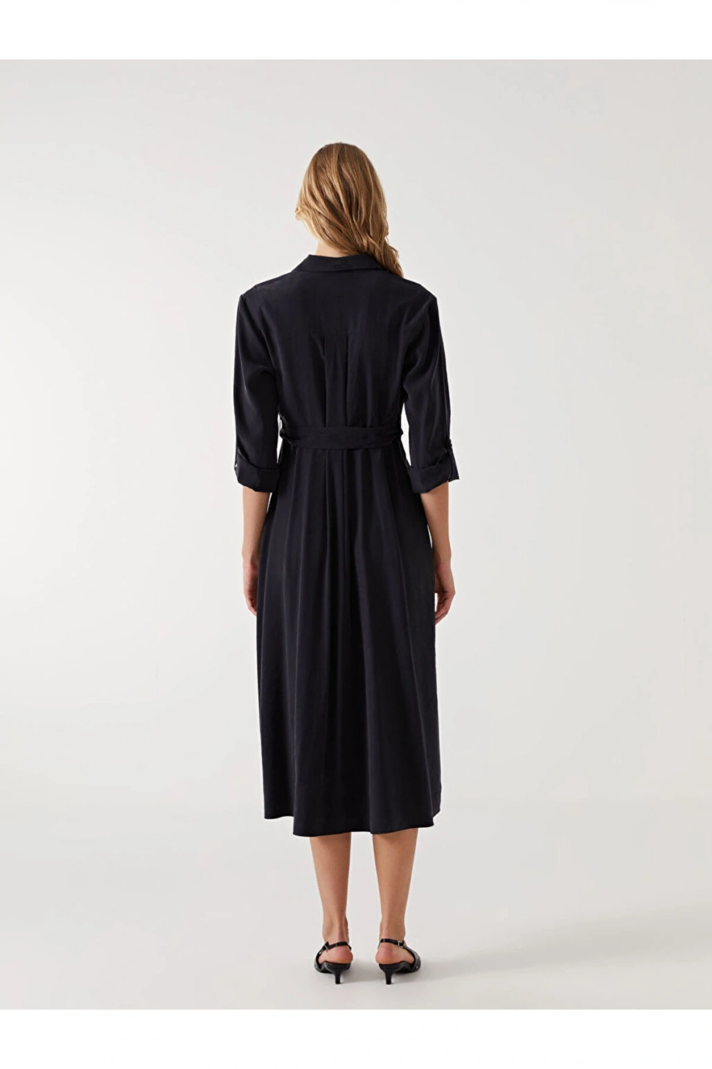 Duz Uzun Kollu Kadin Gomlek Elbise - W4L534Z8