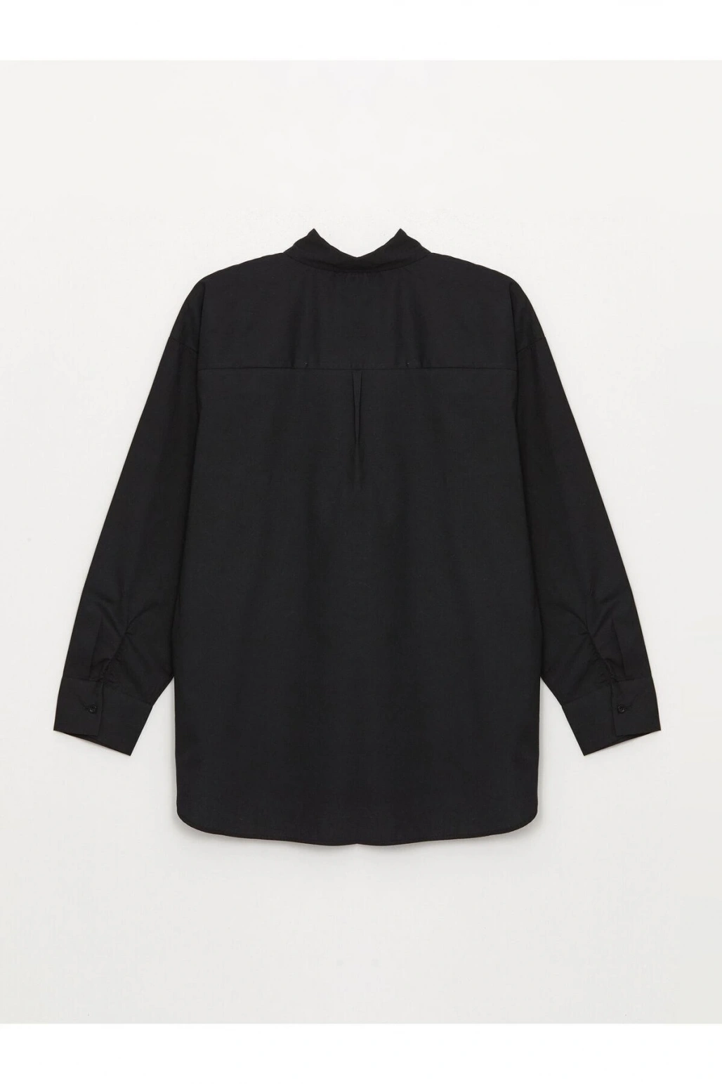 Düz Uzun Kollu Poplin Kadın Gömlek