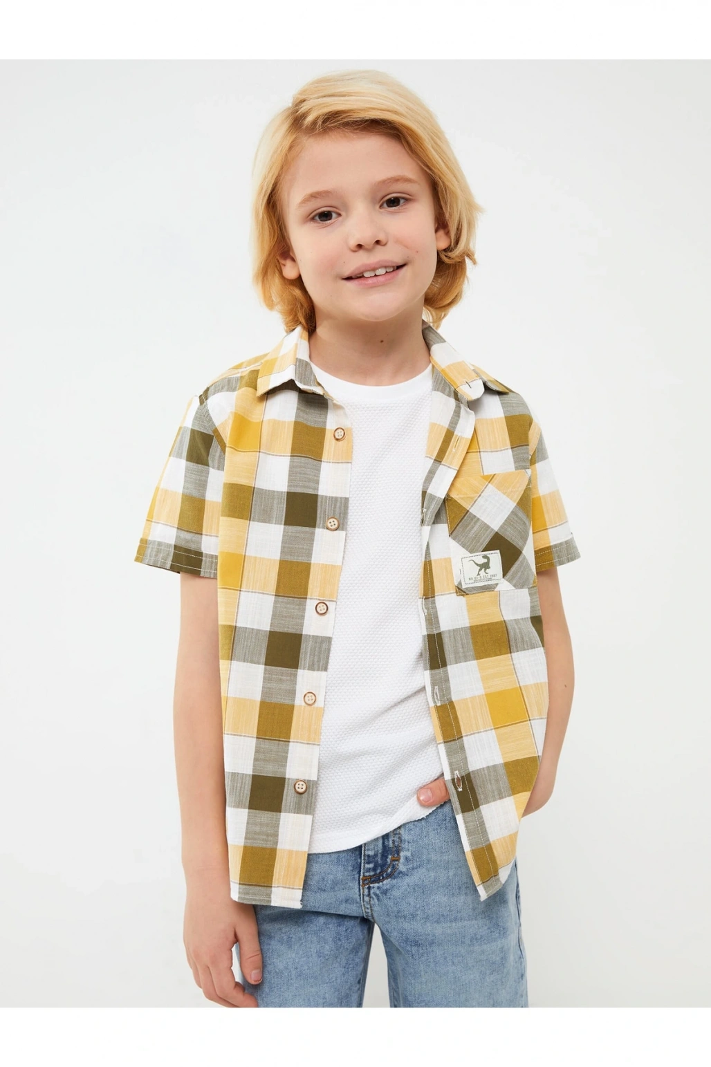 Ekose Kısa Kollu Erkek Çocuk Gömlek