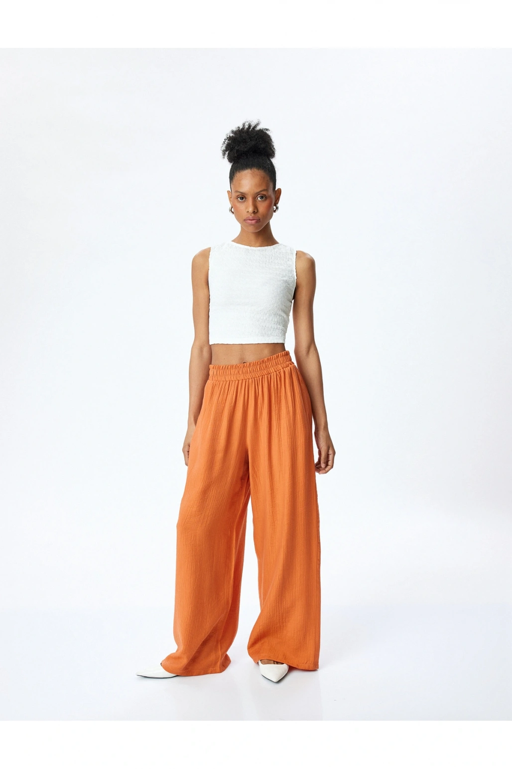 Ekstra Yüksek Bel Cepli Viskon Palazzo Pantolon