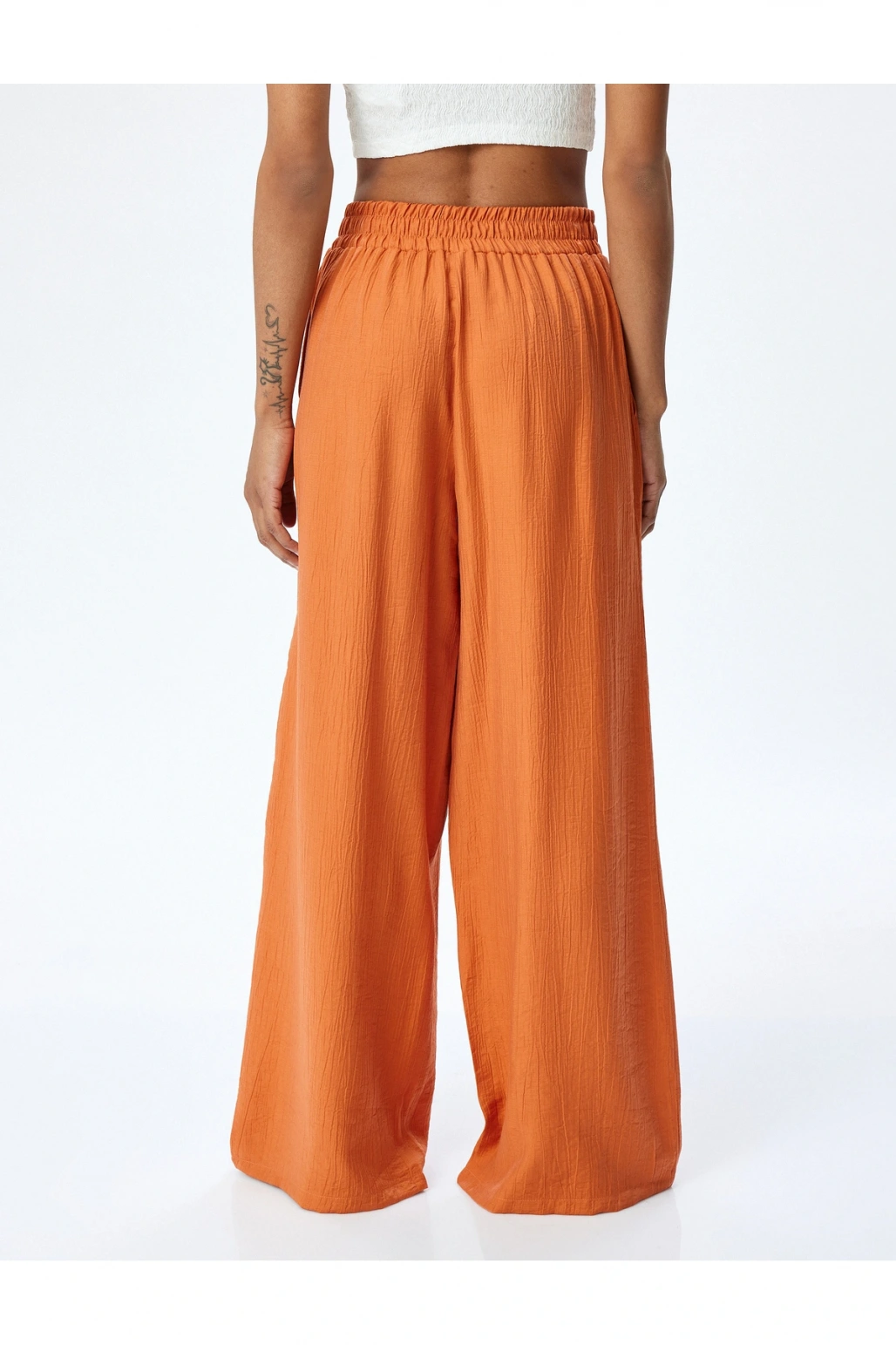 Ekstra Yüksek Bel Cepli Viskon Palazzo Pantolon