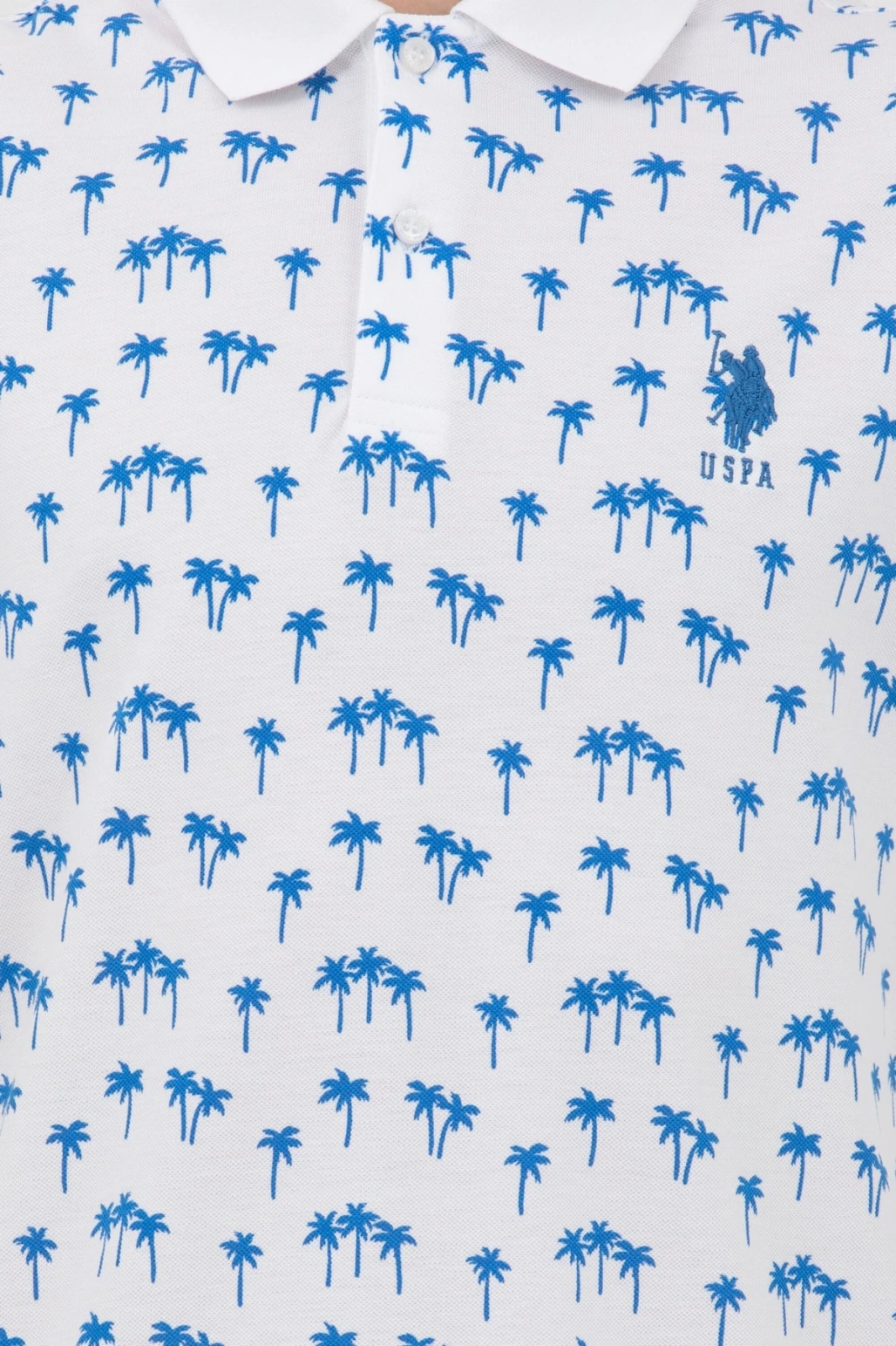 Erkek Dokuma Desenli Polo Yaka Turkuaz T-shirt