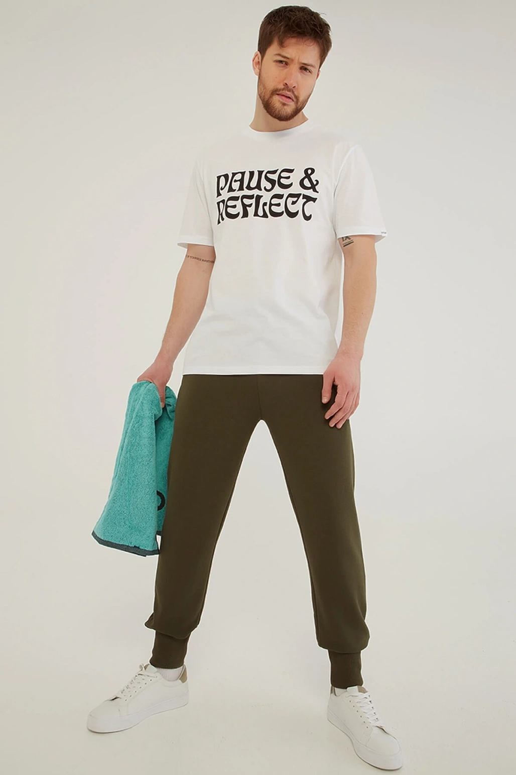 Erkek Haki Jogger Eşofman Alt