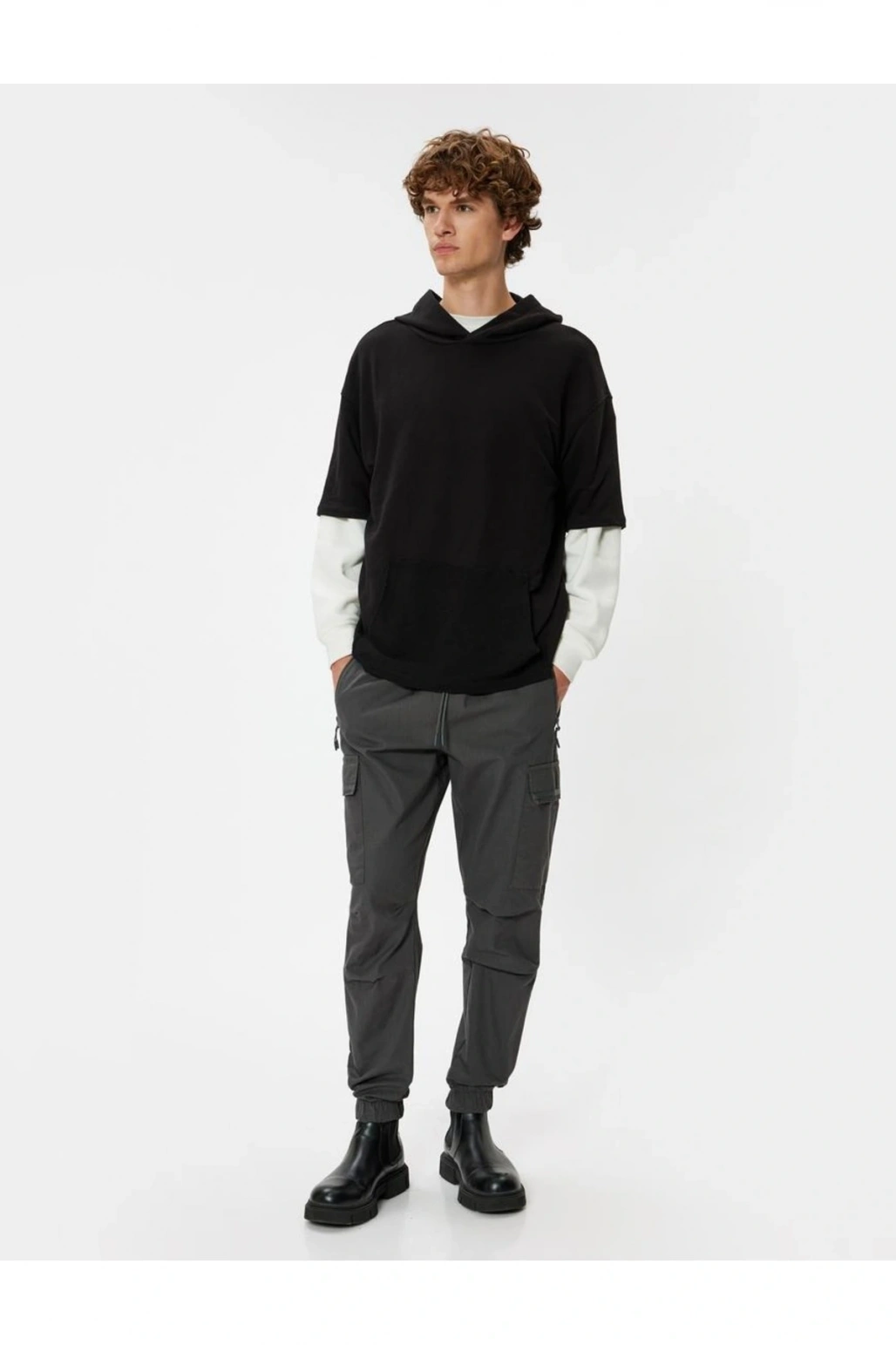 Kargo Jogger Pantolon Beli Bağcıklı Cep Detaylı Pamuklu