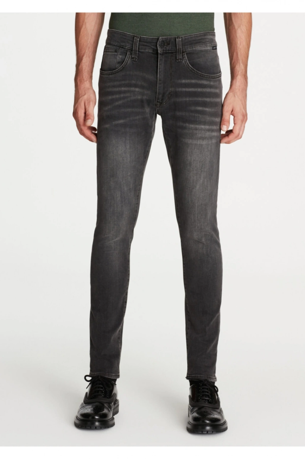 Erkek Leo Black Gri Jean Pantolon