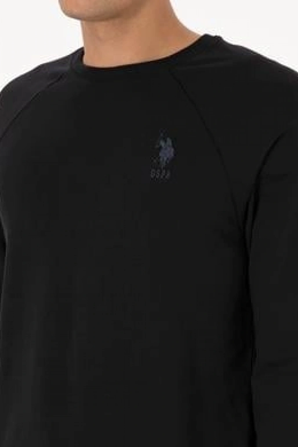 Erkek Regular Fit Bisiklet Yaka Siyah Basic Sweatshirt