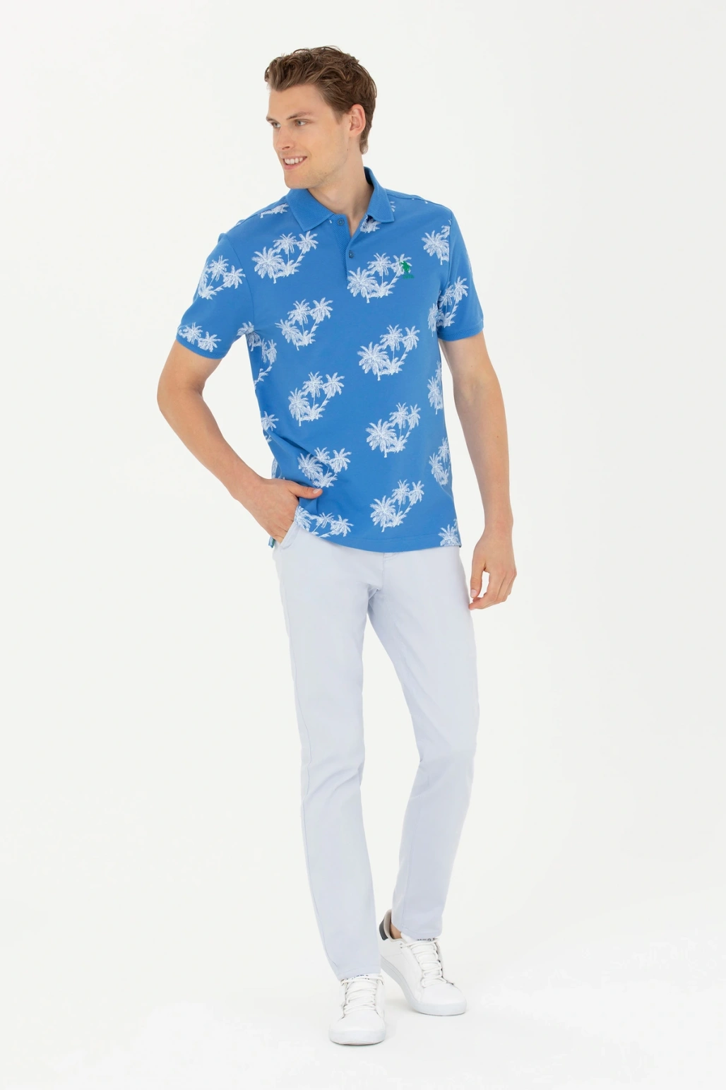 Erkek Saks Polo Yaka Tişört Verona