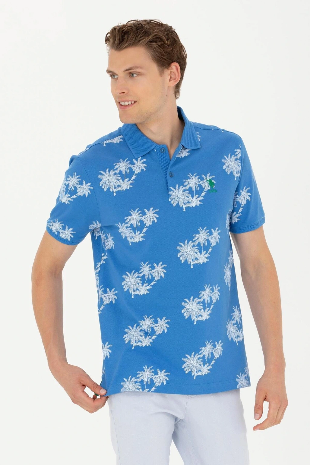 Erkek Saks Polo Yaka Tişört Verona