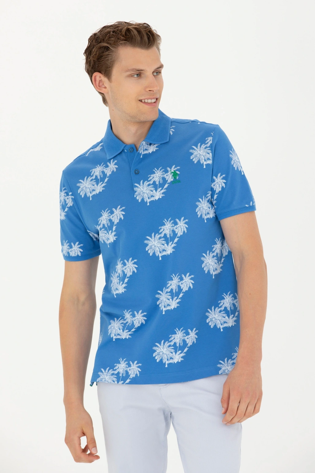 Erkek Saks Polo Yaka Tişört Verona