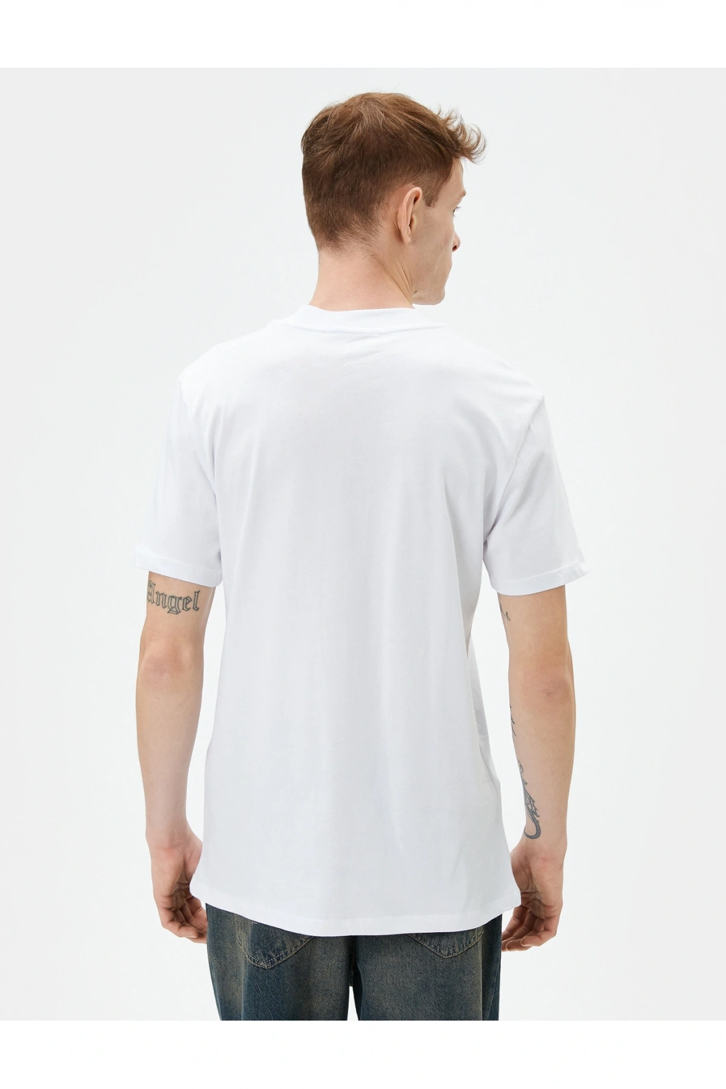 Erkek T-shirt 4sam10085hk Beyaz