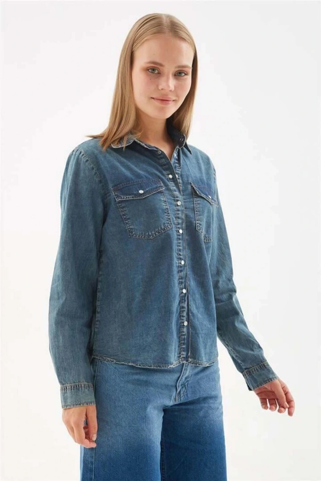 Fashion Friends Denim Gömlek Mavi