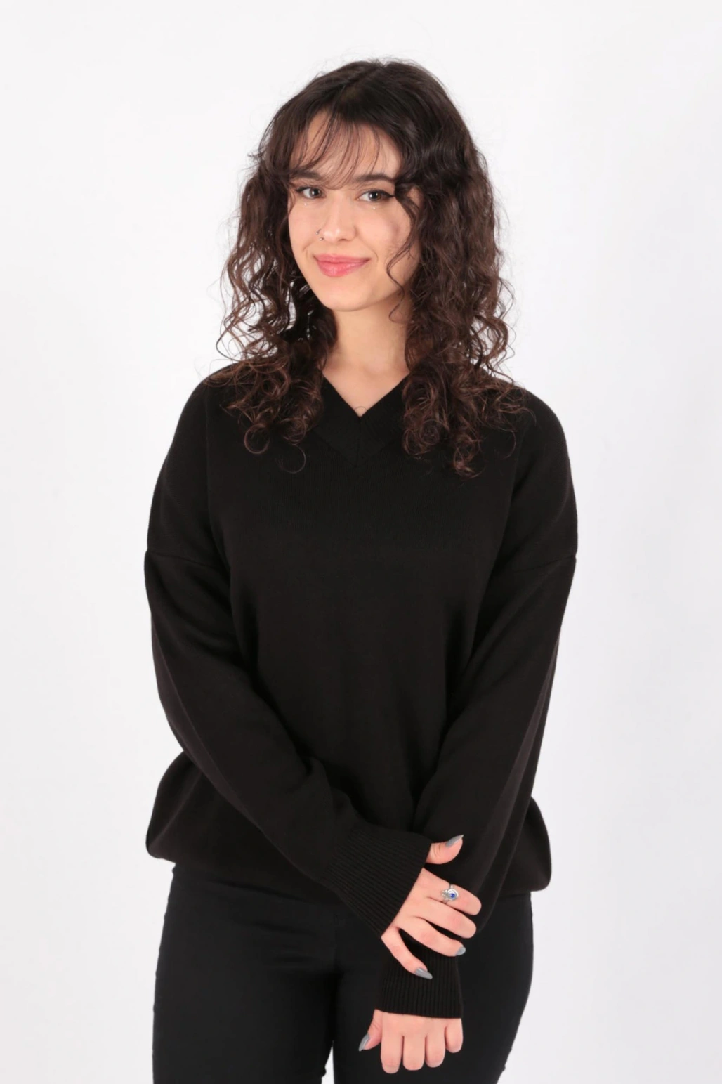 Fashion Friends V Yaka Kazak Siyah