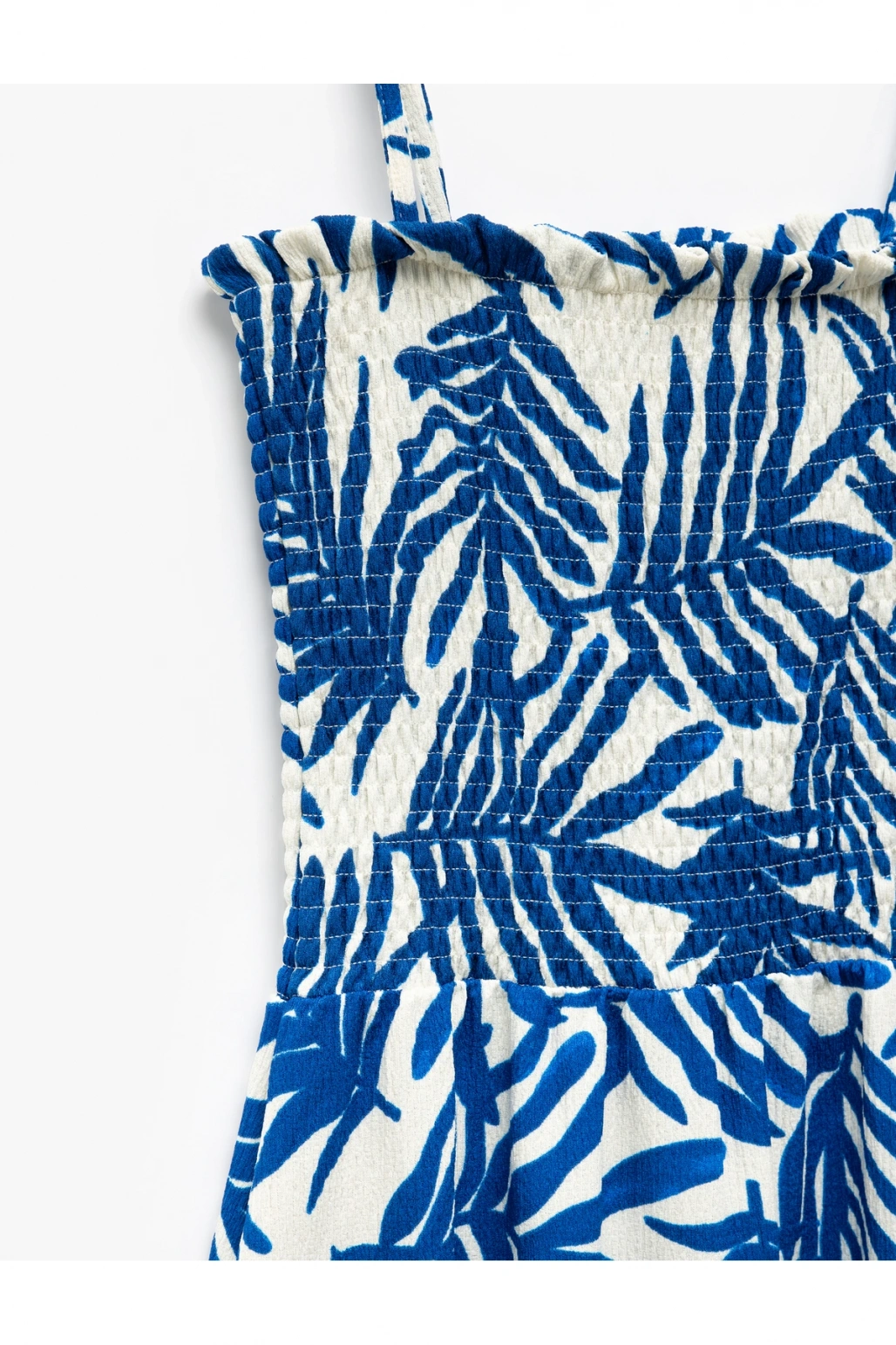 Gipeli Askılı A Kesim Çiçekli Midi Elbise Bürümcük