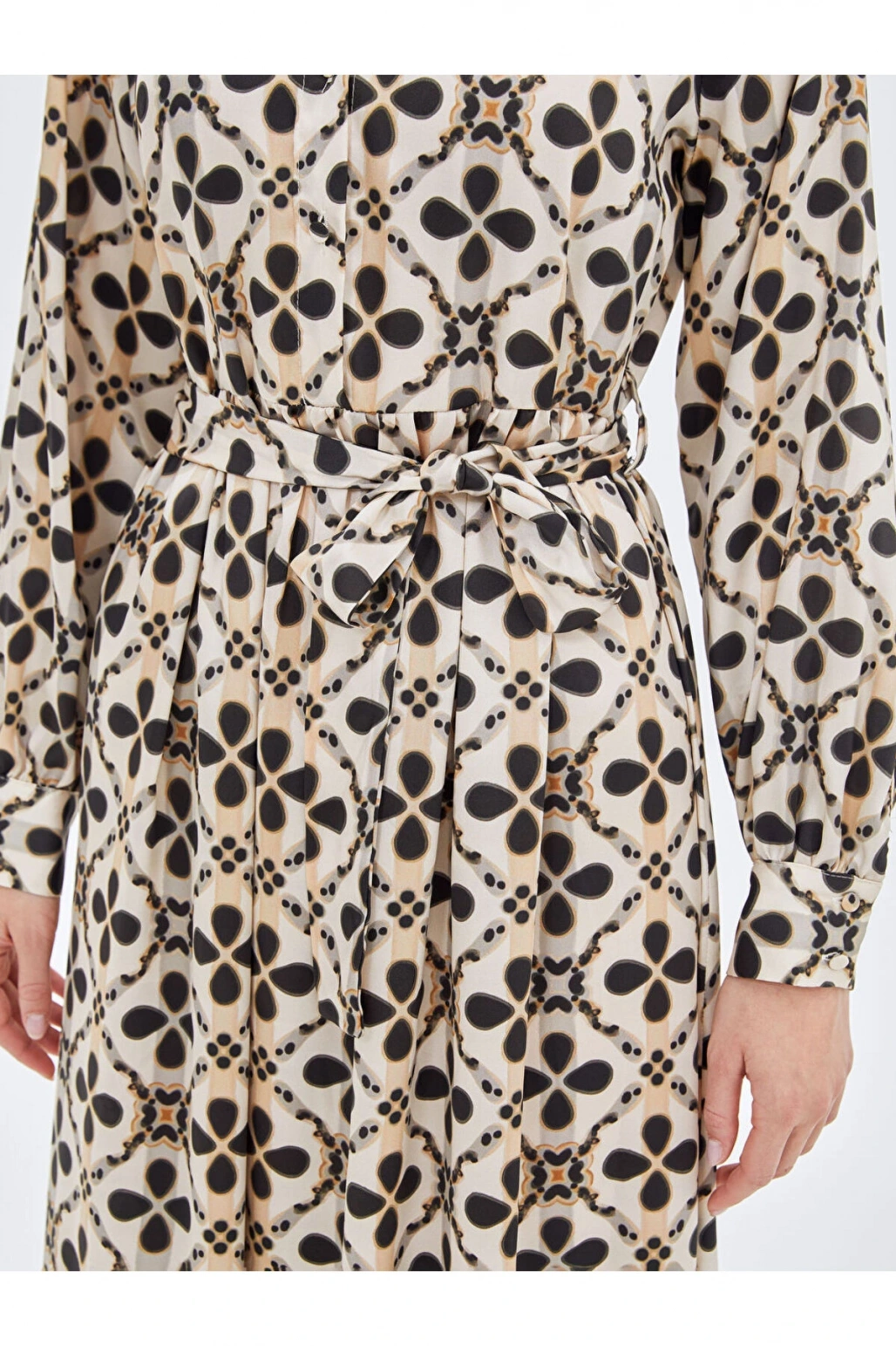 Gomlek Yaka Desenli Kadin Elbise - W4I555Z8