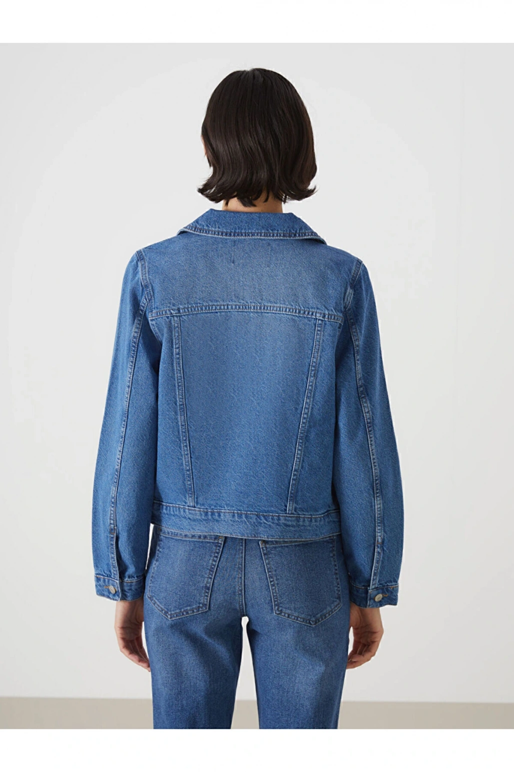 Gomlek Yaka Kadin Jean Ceket