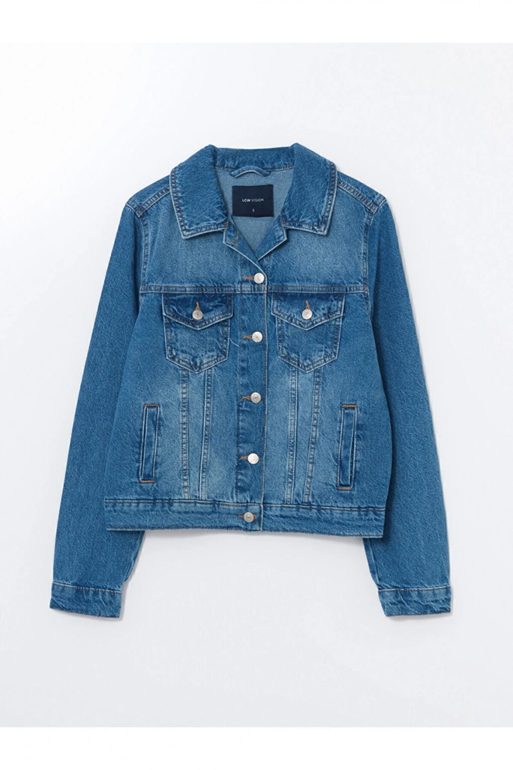 Gomlek Yaka Kadin Jean Ceket