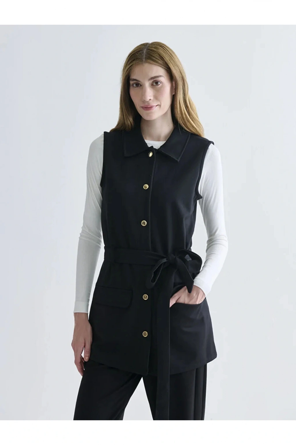 Gömlek Yaka Kadın Yelek