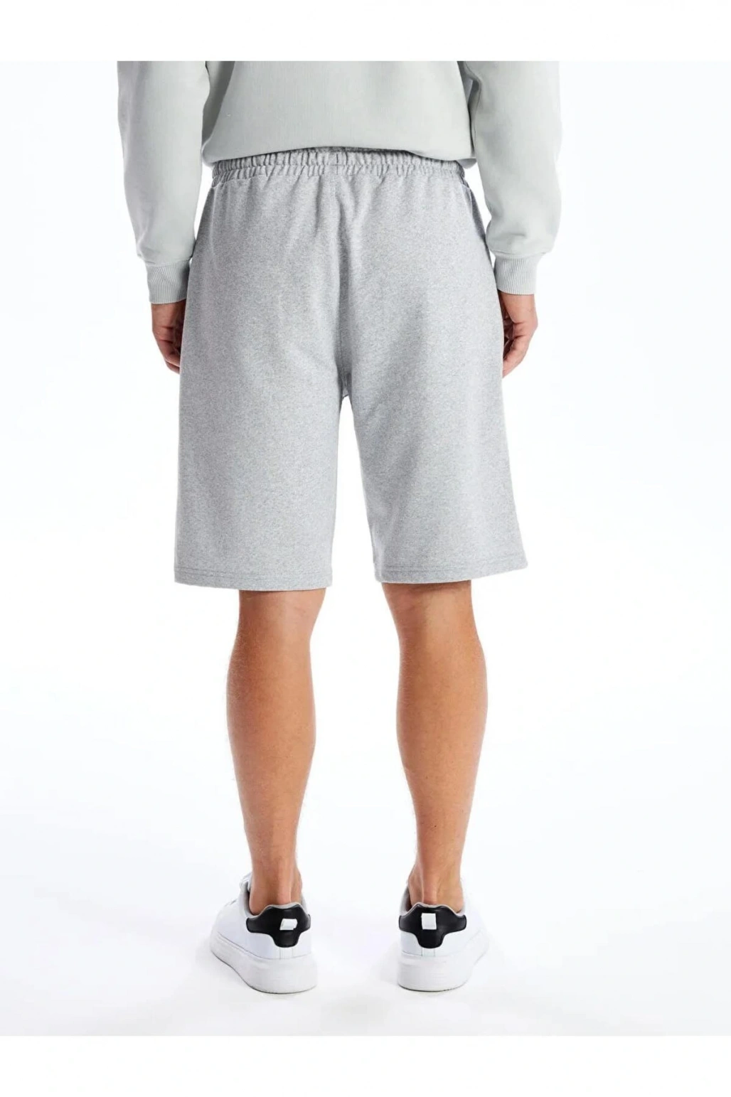 Gri Standart Kalıp Pike Erkek Şort