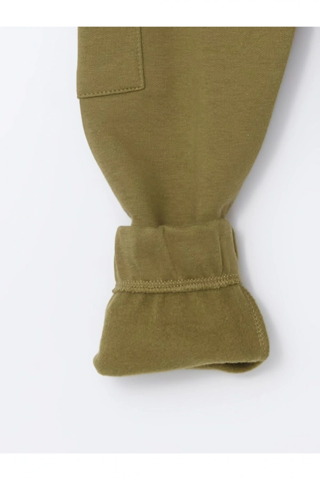 Haki Beli Lastikli Kalın Basic Erkek Çocuk Jogger Eşofman Altı