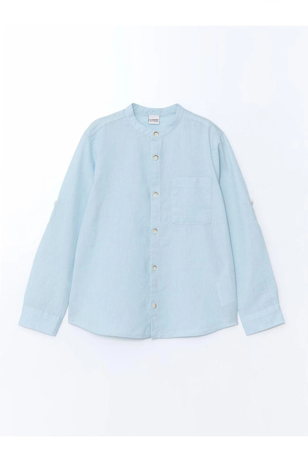 Hakim Yaka Keten Karışımlı Erkek Çocuk Gömlek