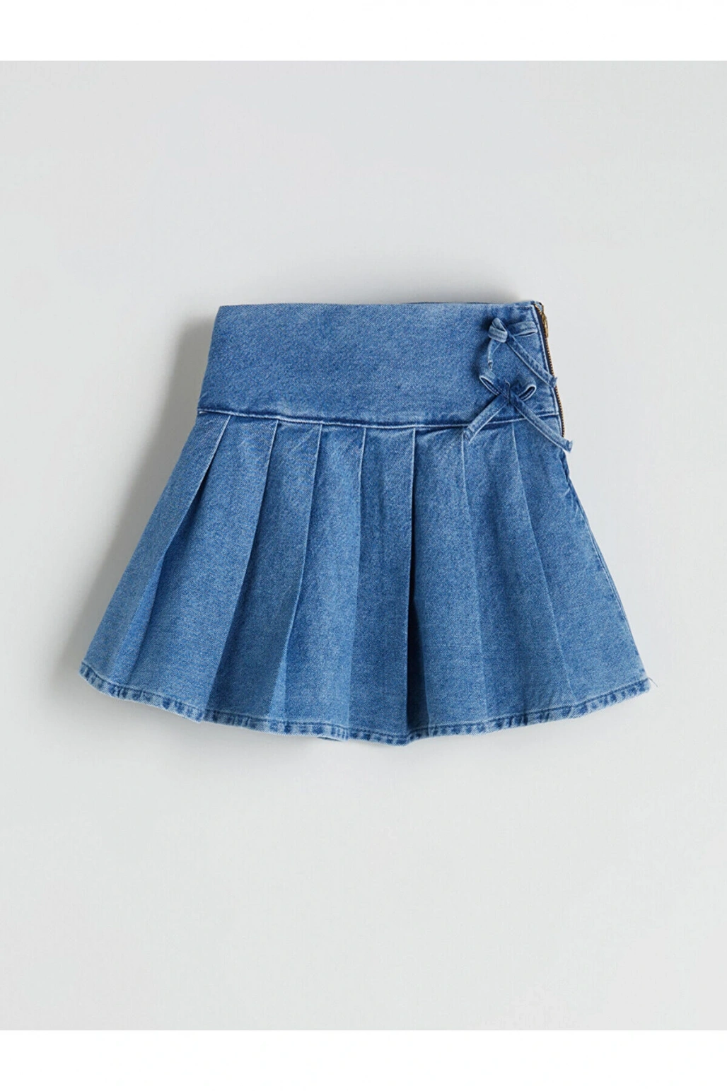 Indigo Basic Pileli Kız Çocuk Jean Etek