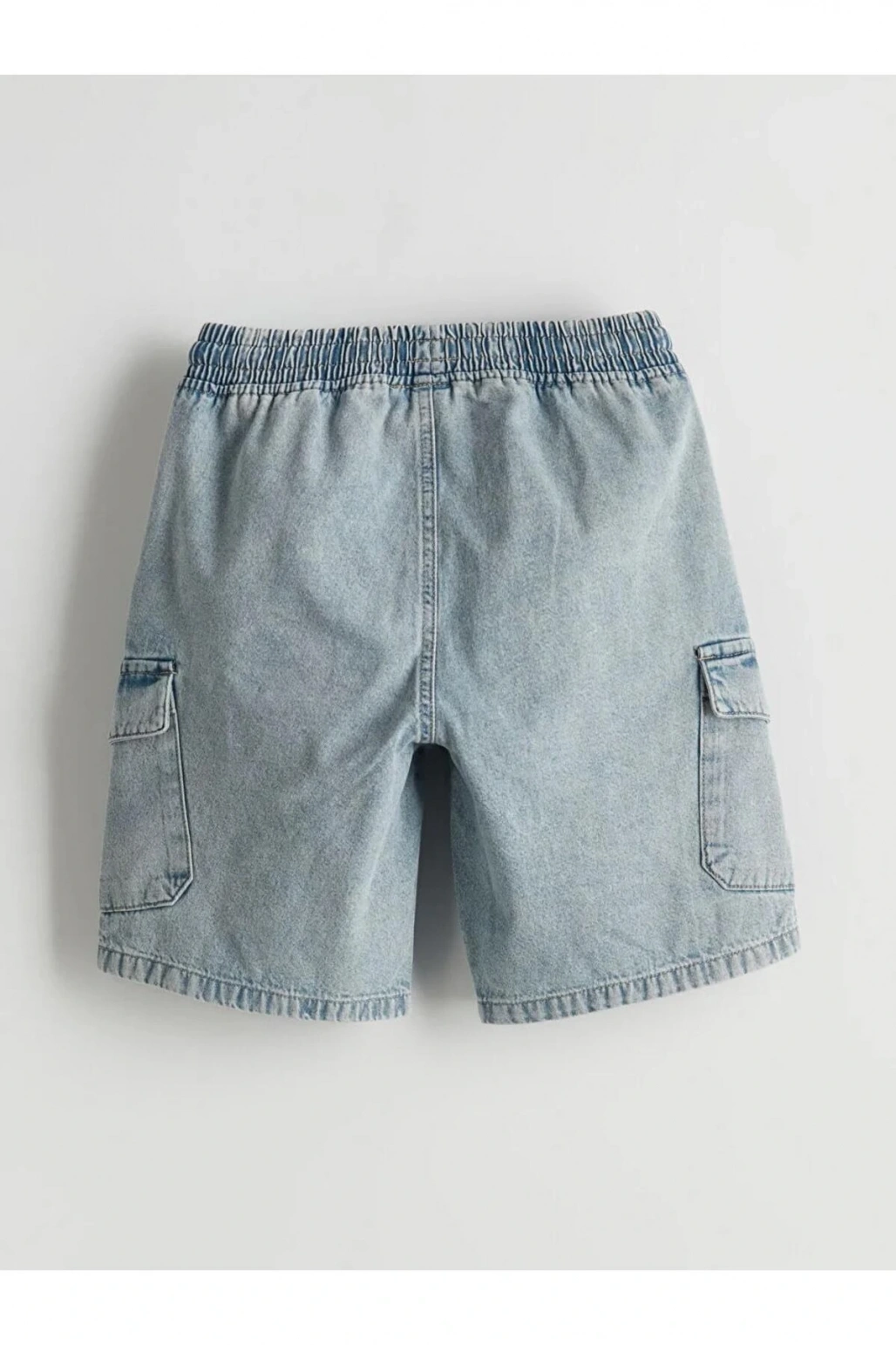 Indigo Beli Lastikli Erkek Çocuk Jean Şort