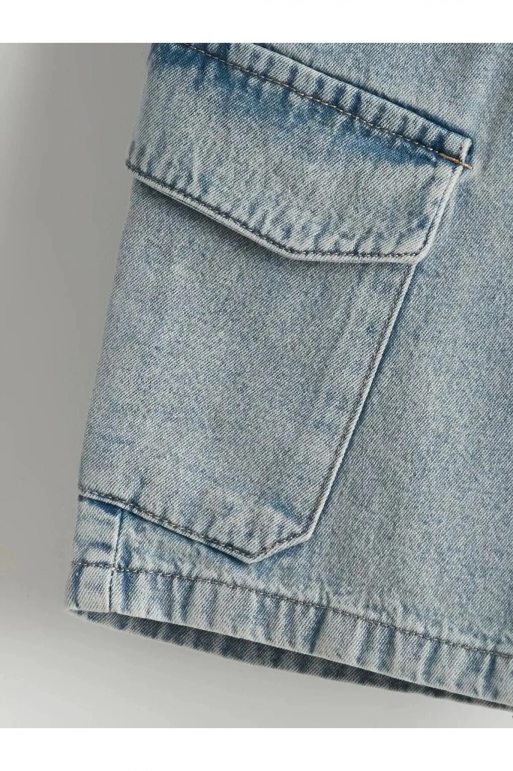 Indigo Beli Lastikli Erkek Çocuk Jean Şort