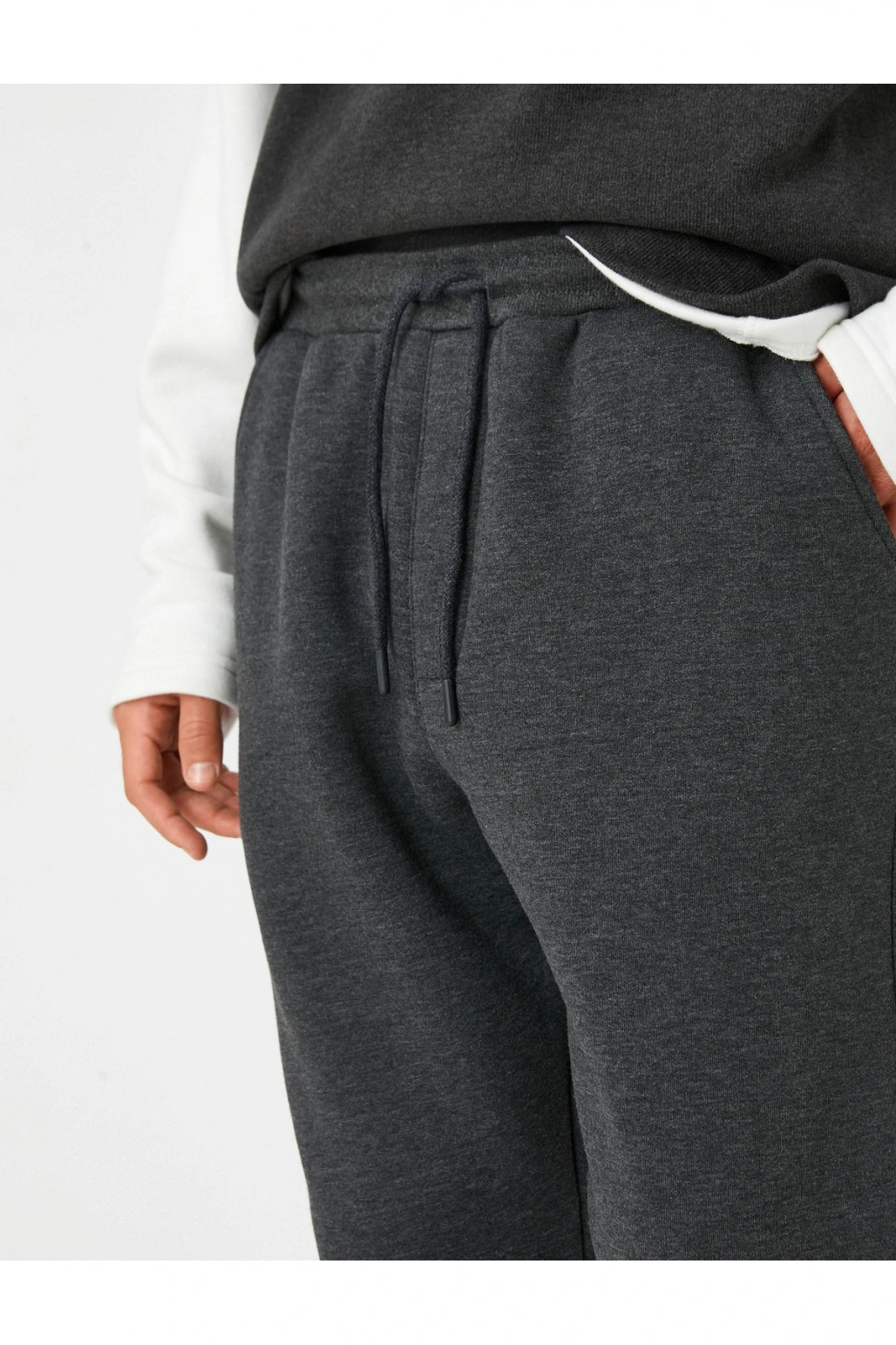 Jogger Eşofman Altı Beli Bağcıklı Şardonlu