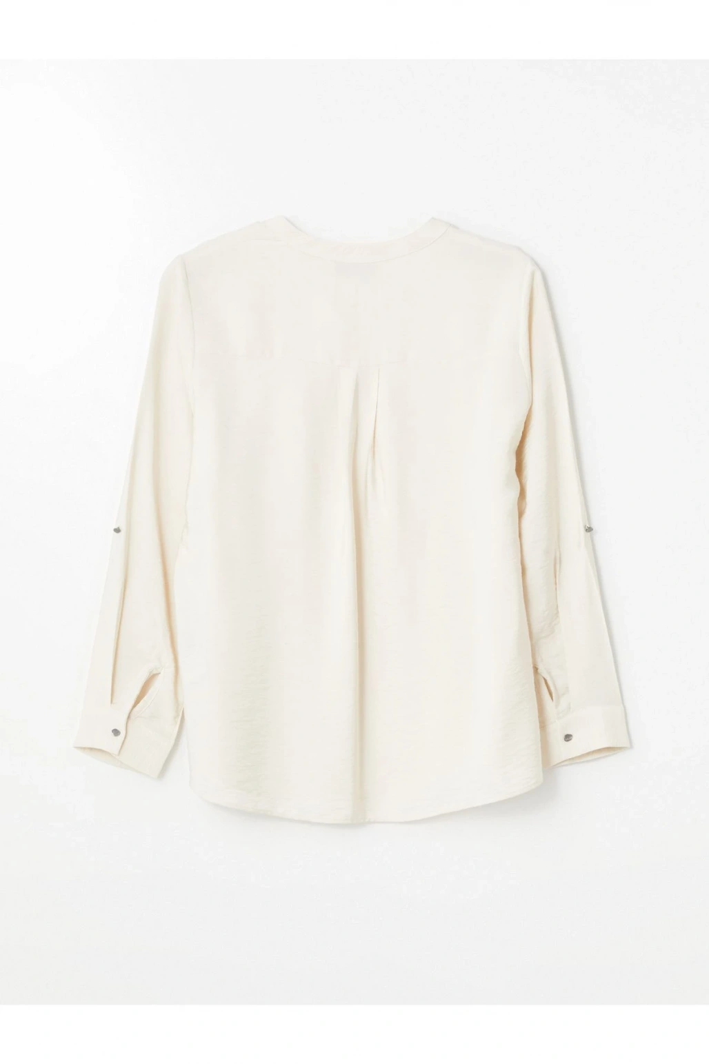 Kaçık Yaka Düz Uzun Kollu Kadın Bluz