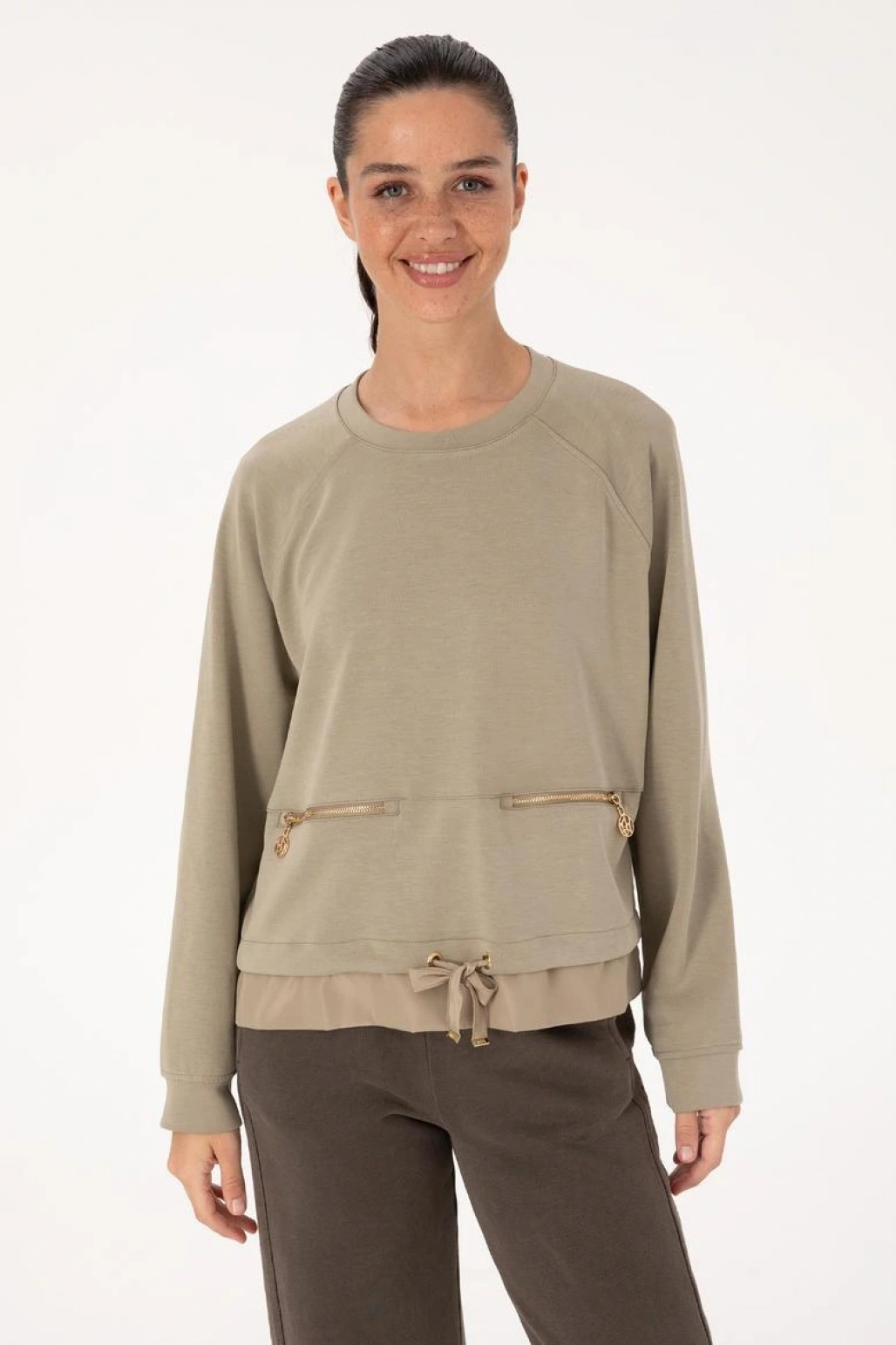 Kadın Açık Haki Sweatshirt