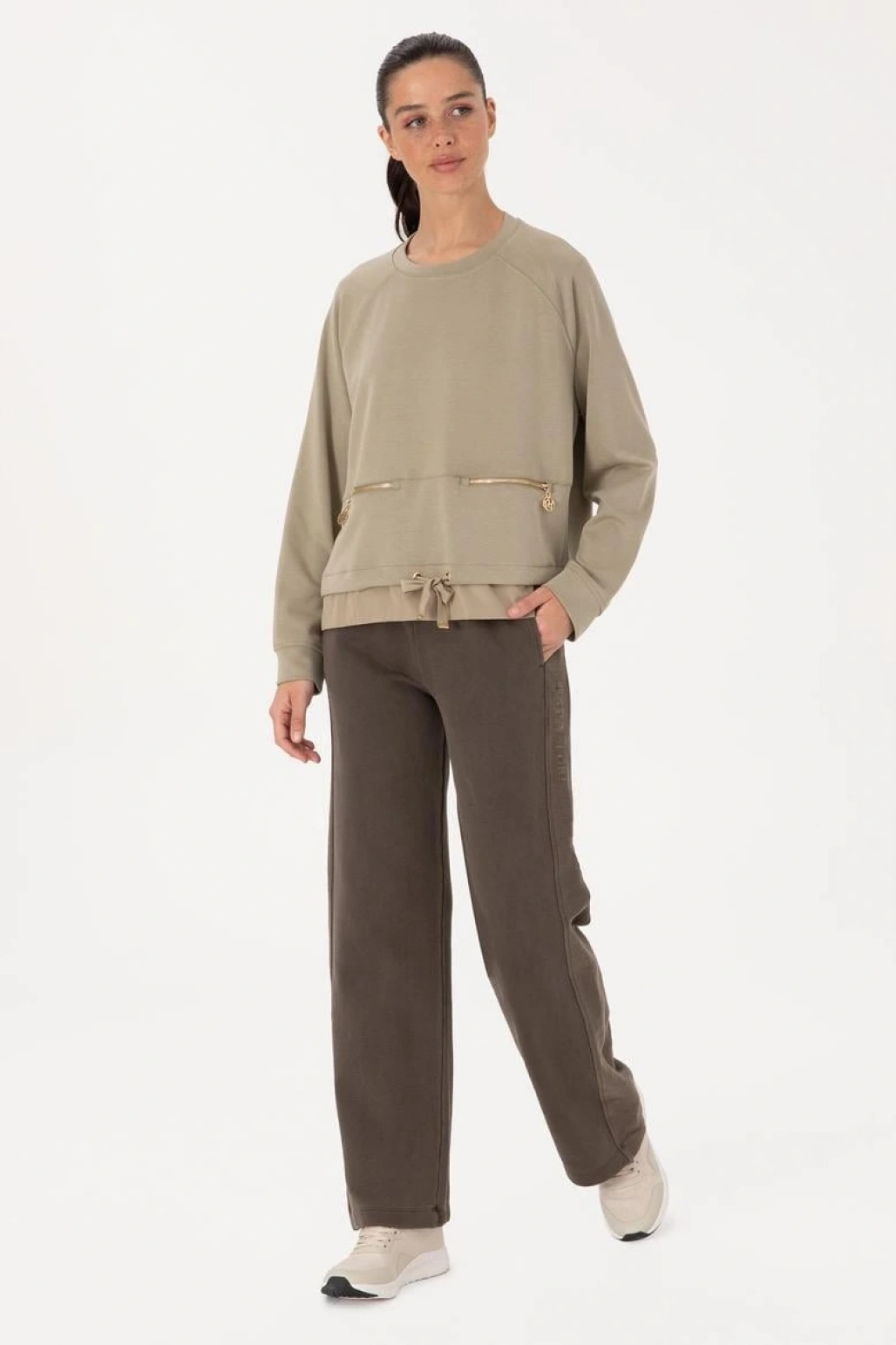 Kadın Açık Haki Sweatshirt