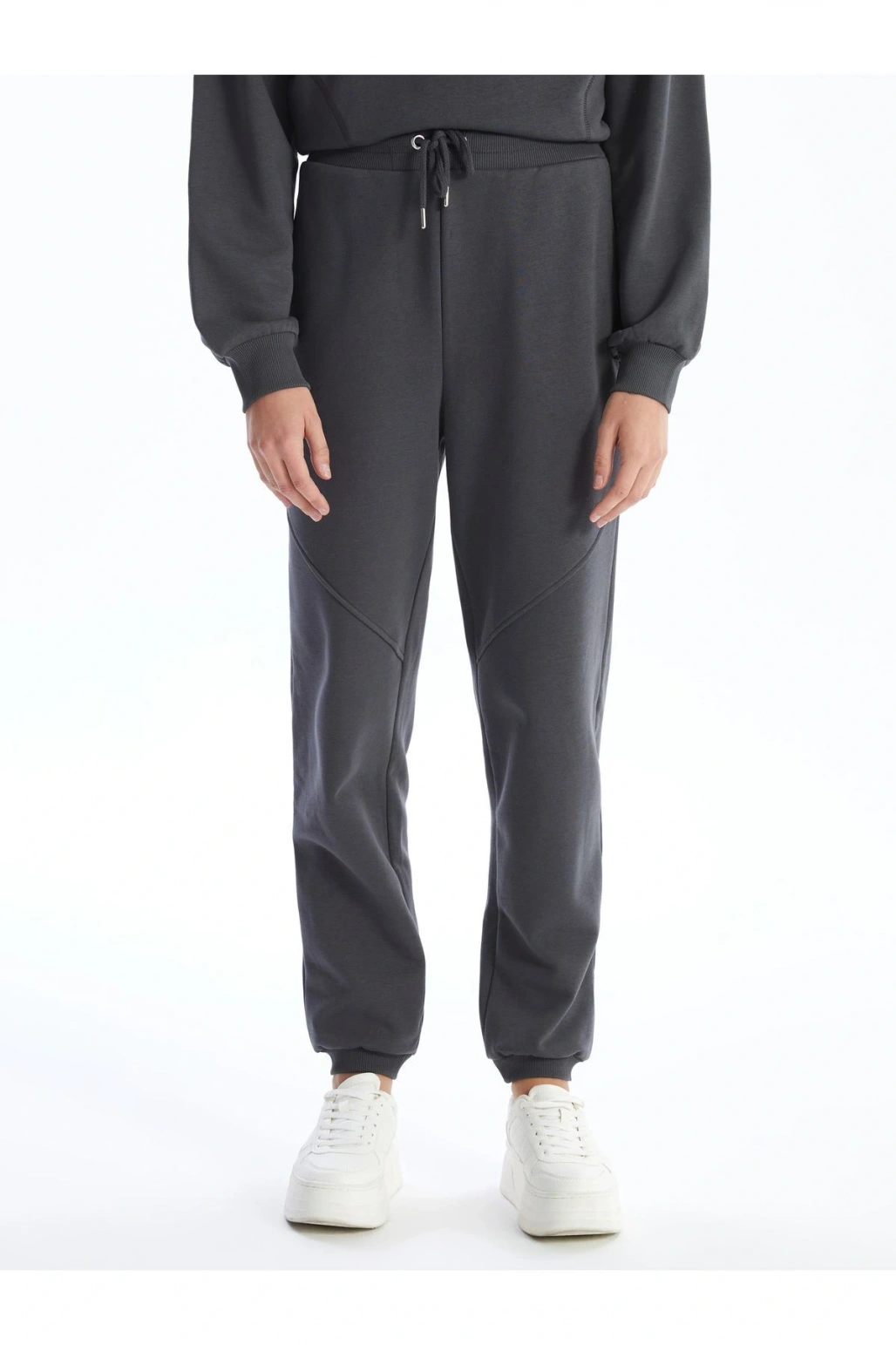 Kadın Beli Lastikli Düz Jogger Eşofman Altı