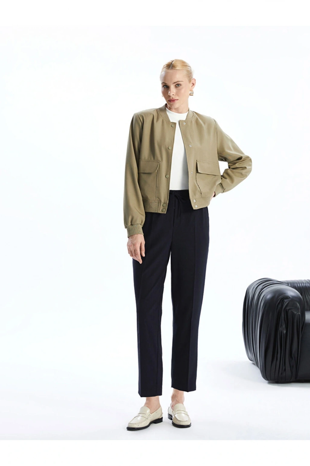 LCW Vision Lacivert Kadın Beli Lastikli Düz Pantolon