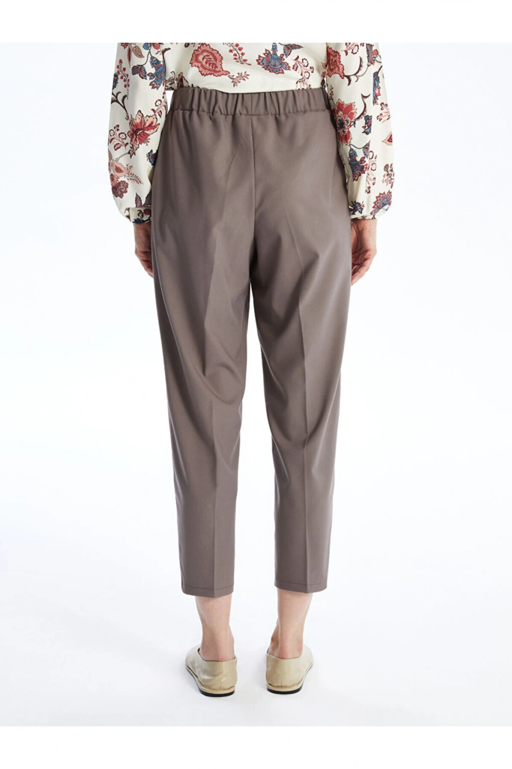 Kadin Beli Lastikli Duz Pantolon - W46120Z8