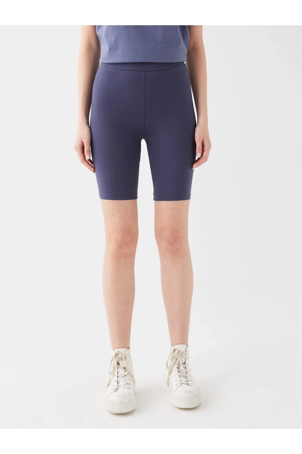 Kadın Beli Lastikli Düz Tayt