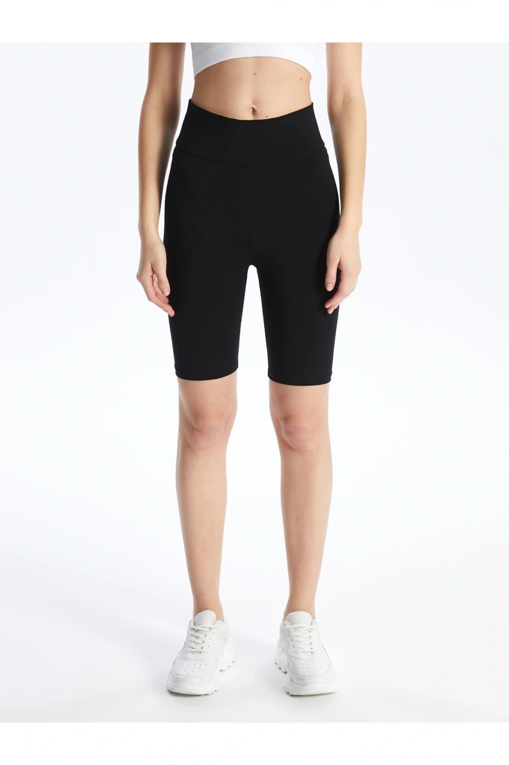 Kadın Beli Lastikli Düz Tayt