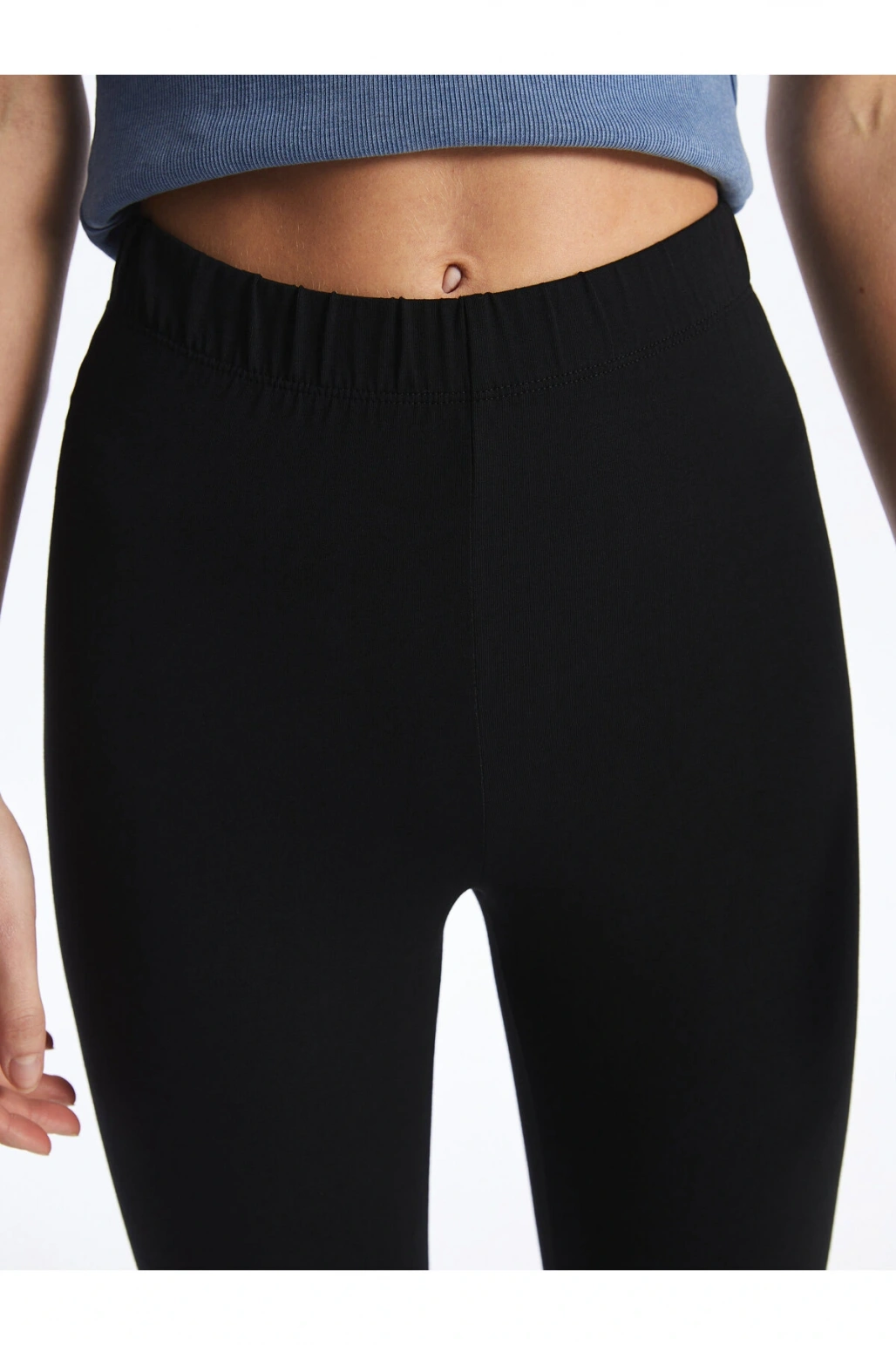 Kadın Beli Lastikli Ekstra Dar Fit Düz Tayt