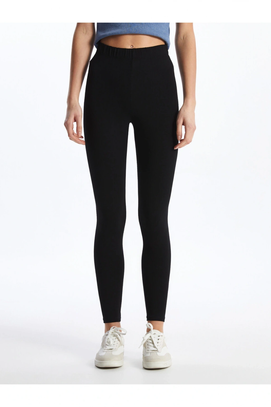 Kadın Beli Lastikli Ekstra Dar Fit Düz Tayt