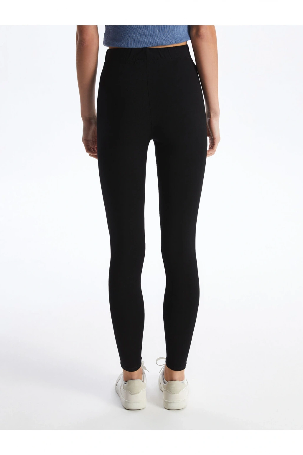 Kadın Beli Lastikli Ekstra Dar Fit Düz Tayt