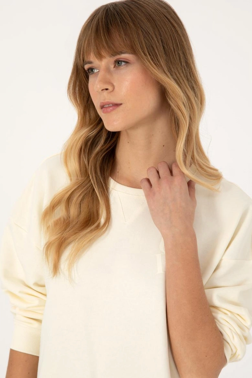 Kadın Bisiklet Yaka Sweatshirt