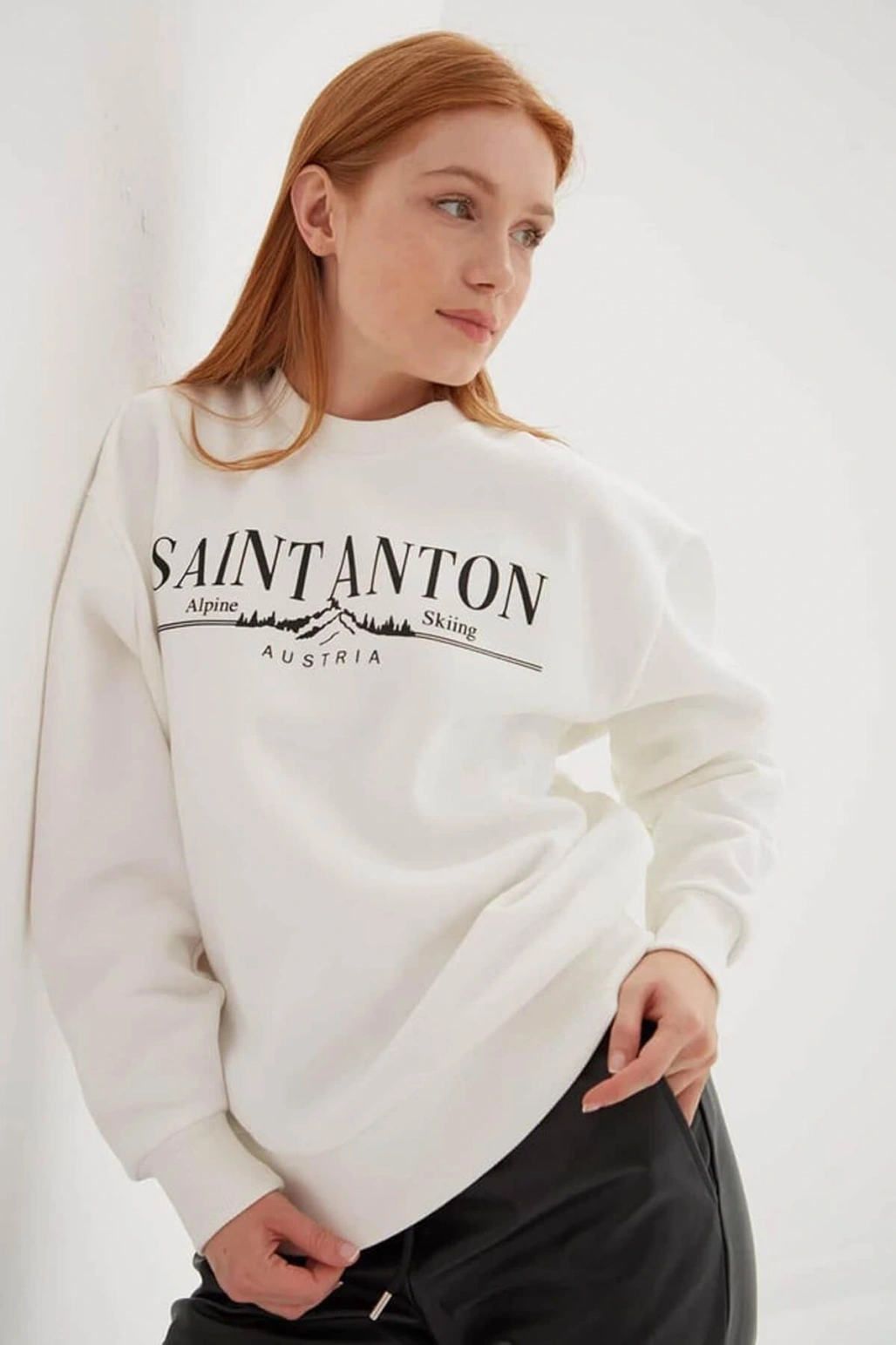 Kadın Ekru Sweatshirt - 25ke21000082