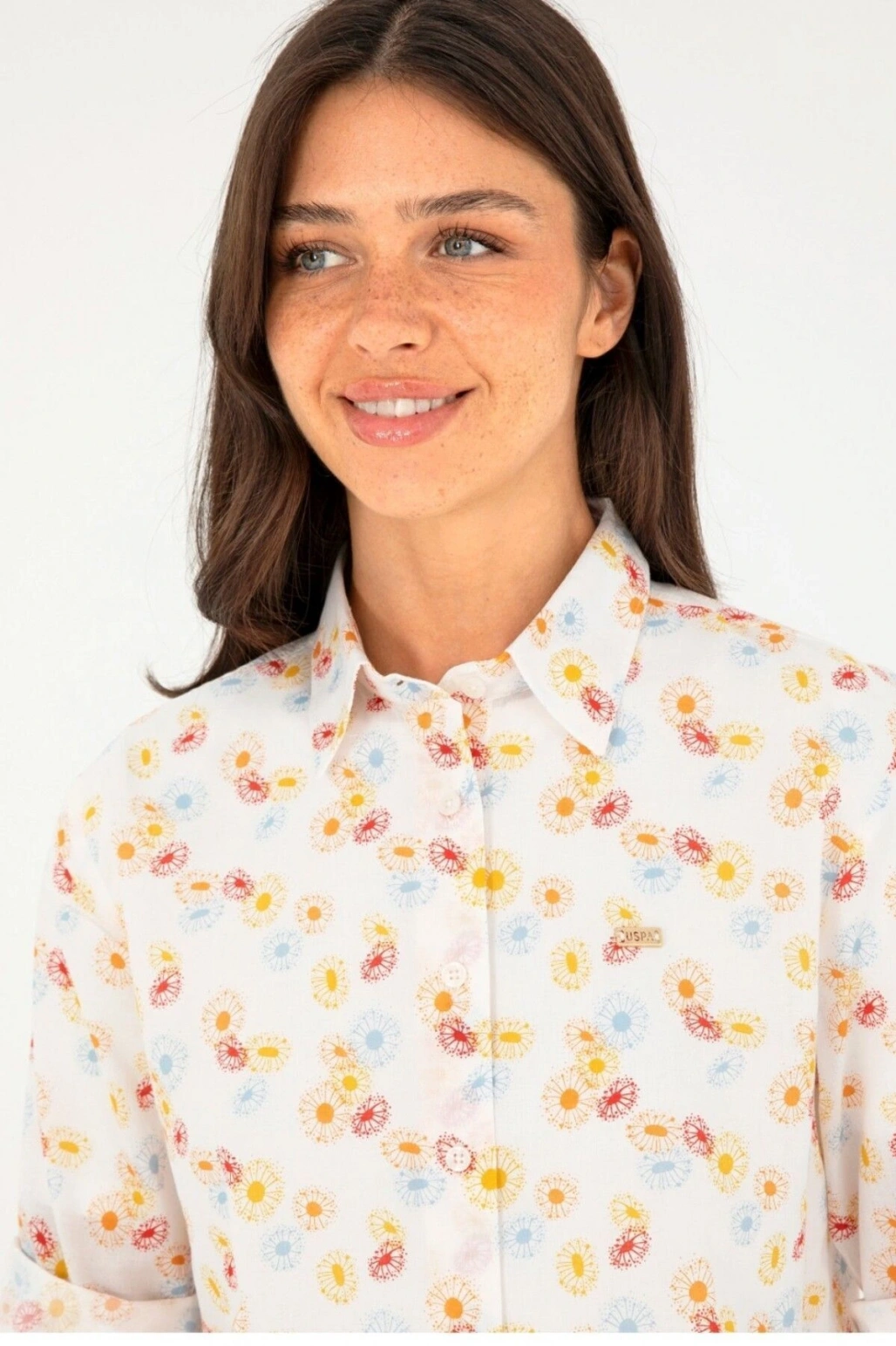 Kadın Kiremit Uzun Kollu Gömlek