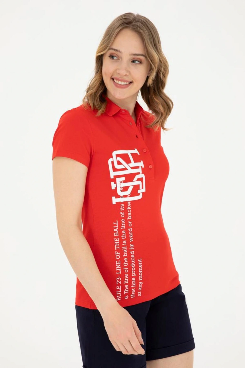 Kadın Kırmızı Yaka Tişört