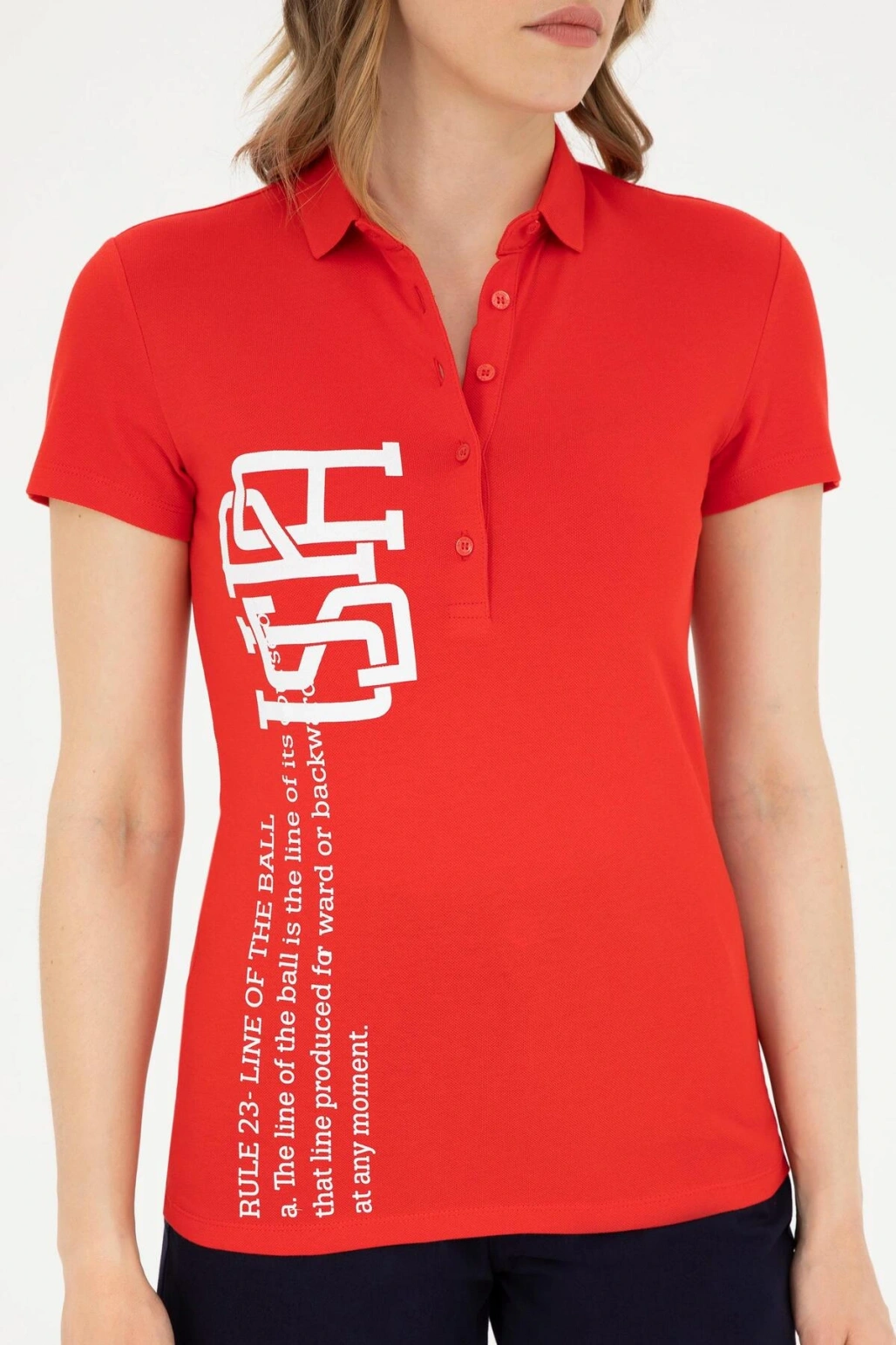 Kadın Kırmızı Yaka Tişört