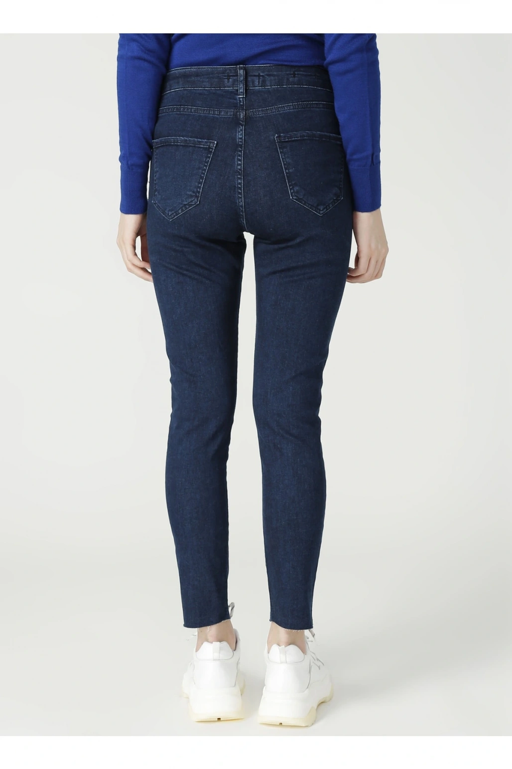 Kadın Koyu Mavi Denim Pantolon