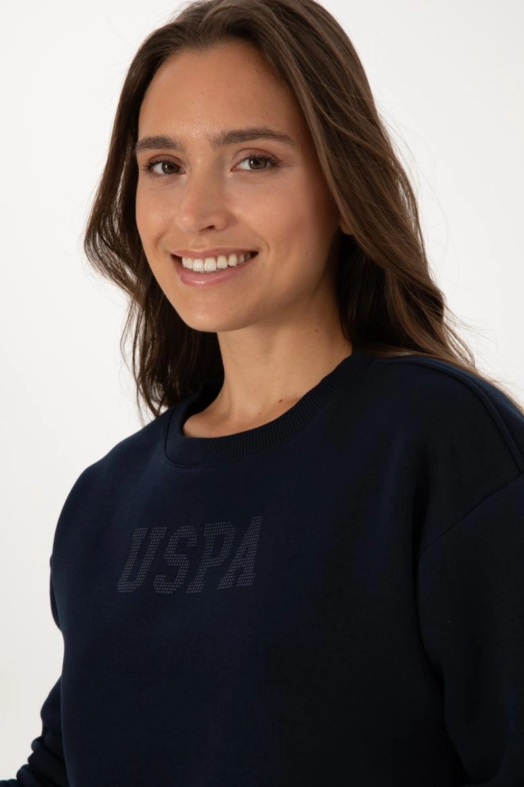 Kadın Lacivert Bisiklet Yaka Basic Sweatshirt