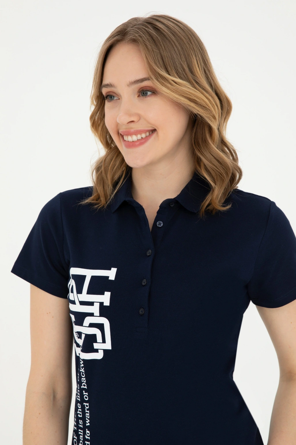 Kadın Lacivert Polo Yaka Tişört