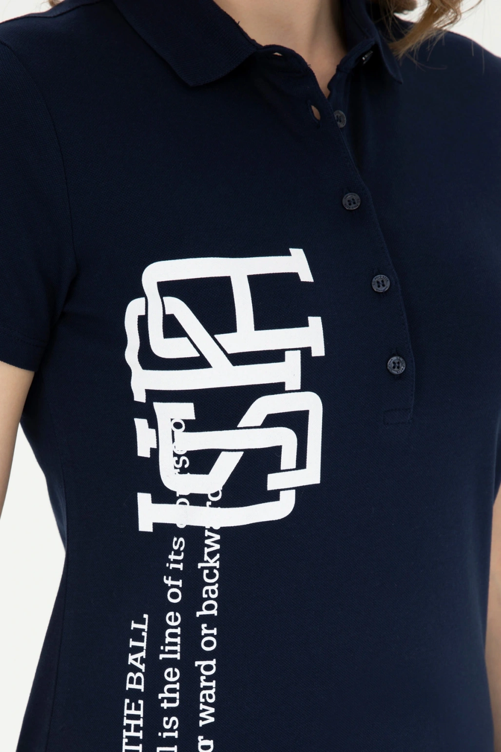 Kadın Lacivert Polo Yaka Tişört