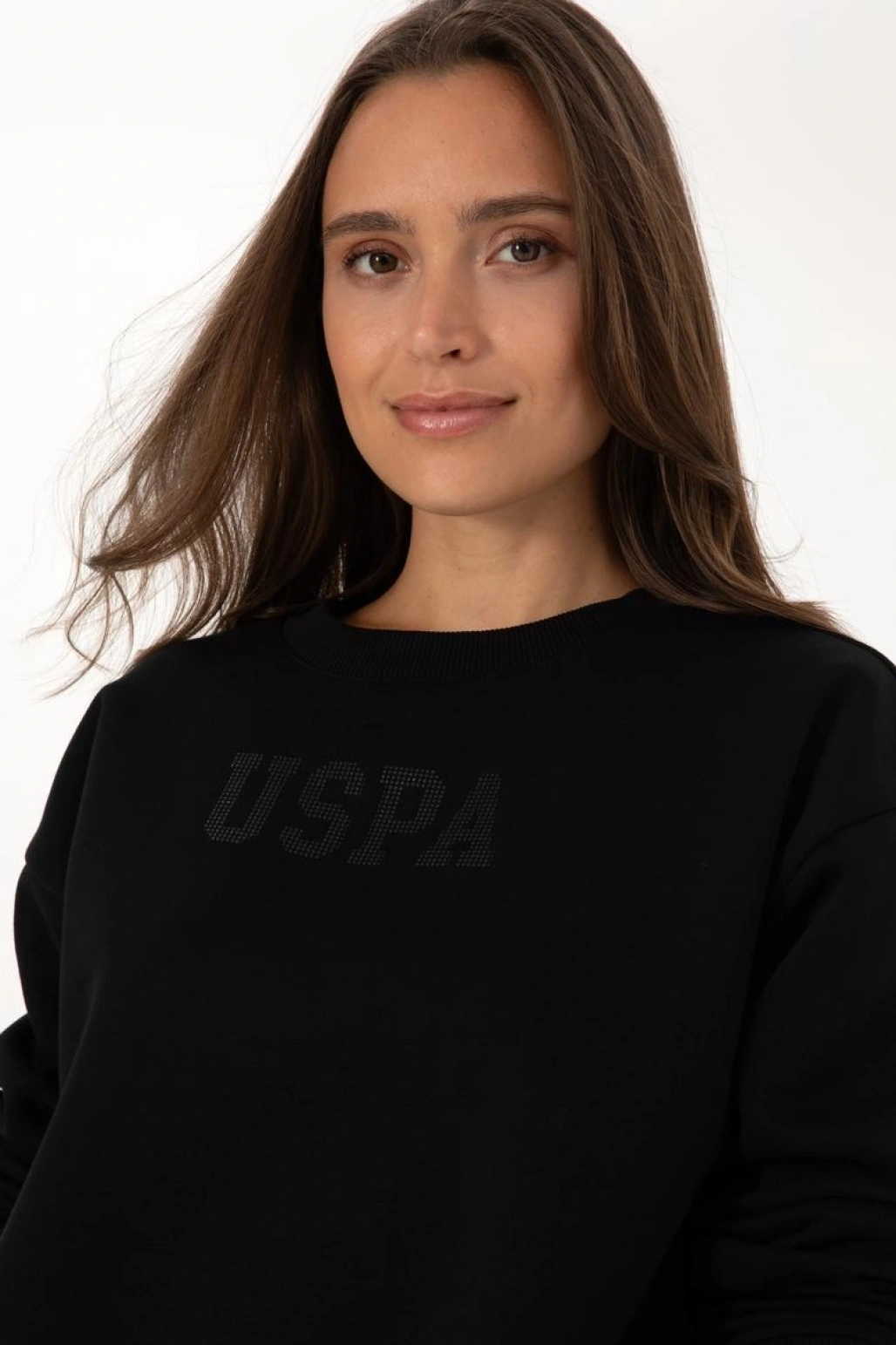 Kadın Siyah Bisiklet Yaka Basic Sweatshirt