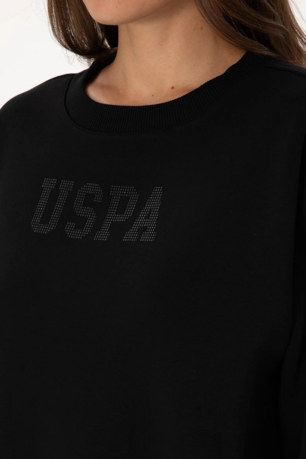 Kadın Siyah Bisiklet Yaka Basic Sweatshirt